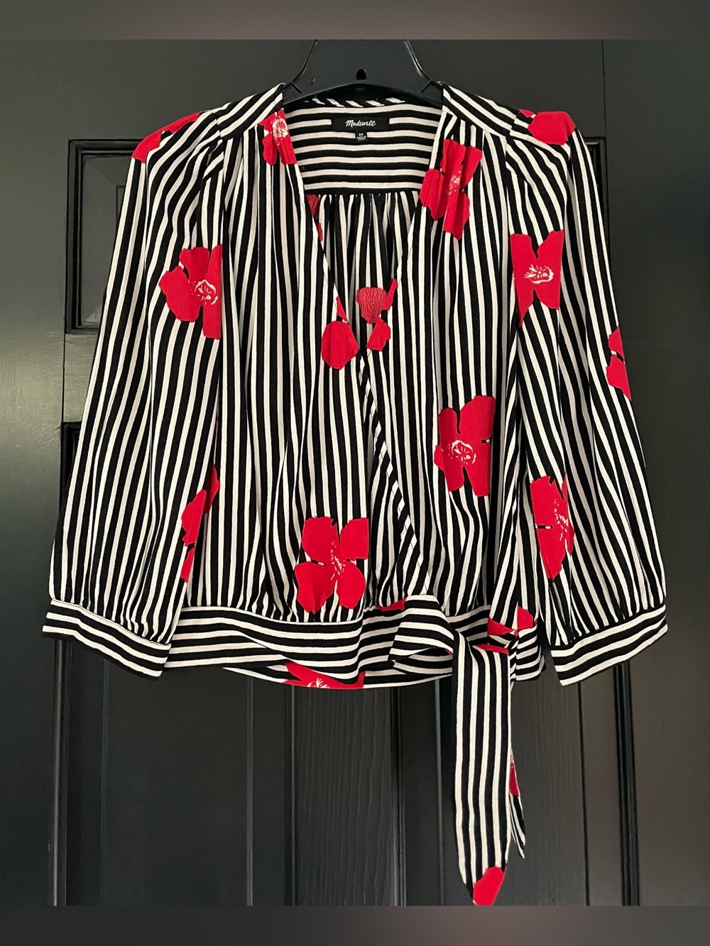 Madewell Candied Orchids Wrap Top Size XS